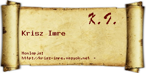 Krisz Imre névjegykártya