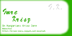 imre krisz business card